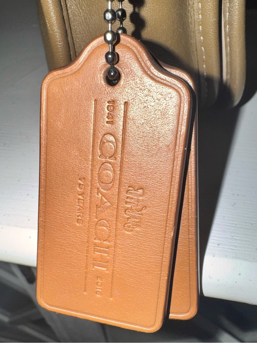 Coach Turnlock Crossbody Bag in Glovetanned Leather (Style #57325) 2016 Taupe - Picture 3 of 15